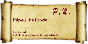 Pápay Melinda névjegykártya
