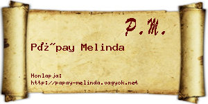 Pápay Melinda névjegykártya